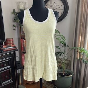 CAbi Light Yellow Striped Scoop Neck Tank